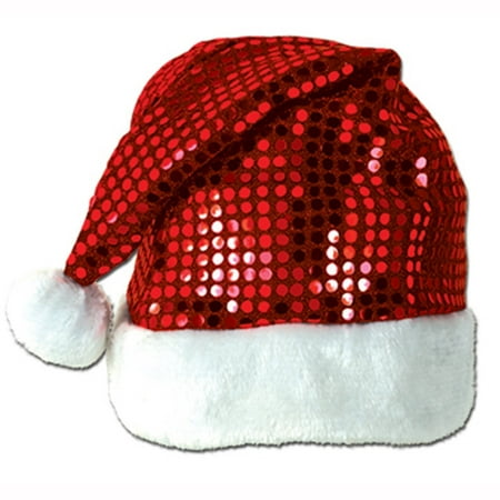 Beistle 20730 Sequin-Sheen Santa Hat, Red/White