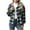 Black 1, variant on Kaemgyyd Plaid Jacket Shacket for Women Casual Loose Long Sleeve Button down Lapel Pocketed Coat Fashion Fall Outwear