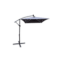 thumbnail image 3 of Outdoor Patio Umbrella, Solar Powered LED Lighted Sun Waterproof, Large Rectangle Umbrella with Crank and Cross Base for Garden, Deck, Backyard, Pool, Shade Outside, Deck, Anthracite, 3 of 8