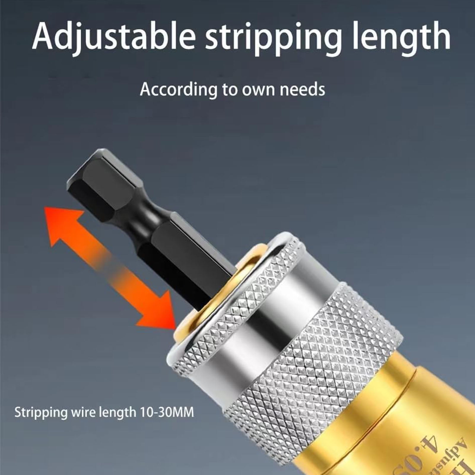 LAZIOEGR Electric Wire Stripper Tool for Drill, Cable Twisting Stripping Set, 10-33mm (0.39-1.30 inches) Adjustable Length, High Efficiency Aluminum Twister Accessories