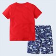 thumbnail image 5 of TOWED22 2Pcs Toddler Baby Boy Baseball Outfit Set Letter Print T-shirt Top with Baseball Shorts Summer Clothes Red,3-4 Y, 5 of 5