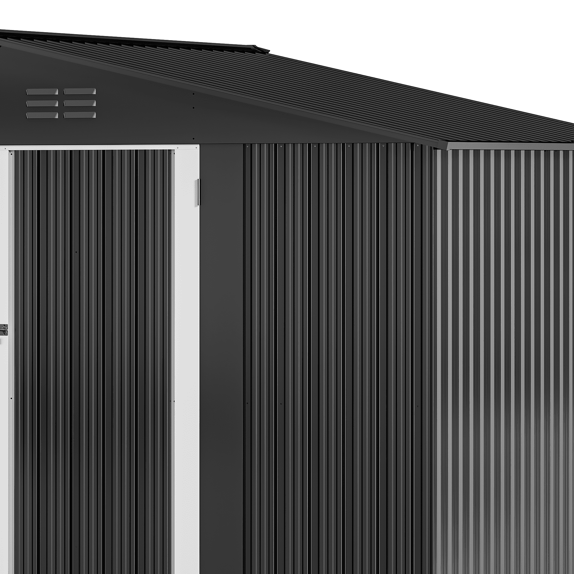 Uforic 10x8ft Metal Storage Shed with Lockable Doors & Vents Storage for Garden Tools, Lawn Equipment, Bikes Dark Gray