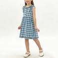 thumbnail image 2 of Robe à Carreaux pour Fille, Robe Décontractée Sans Manches à Col Rond pour Tout-Petit, Robe d'Été Douce et Extensible pour Enfants pour Tous les Jours, Confortable pour les Séances Photo et les Fêtes au Quotidien, 2 of 9