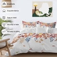 thumbnail image 3 of Fall Eucalyptus Leaf Bedding Duvet Cover Set Twin Size 4 Pieces Blue Leaves Plant Thanksgiving Bedding Set with Zipper Closure, 1 Comforter Cover 68x86 Inches 1 Flat Sheet & 2 Pillow Cases, 3 of 7