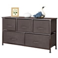 thumbnail image 4 of HomGarden Modern 2-Tier Storage Dresser W/5-Drawers, Wide Chest Fabric Organizer Furniture Brown, 4 of 10