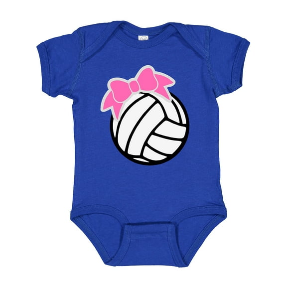 Inktastic Volleyball with Pink Bow Boys or Girls Baby Bodysuit
