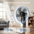 thumbnail image 4 of Pedestal Misting Fan, Mister Cooling Fan with 4L Large Water Tank, 5 Speeds 3 Modes Misting Standing Fan, Floor Fan with Remote for Home Bedroom Patio Outdoor, 4 of 9