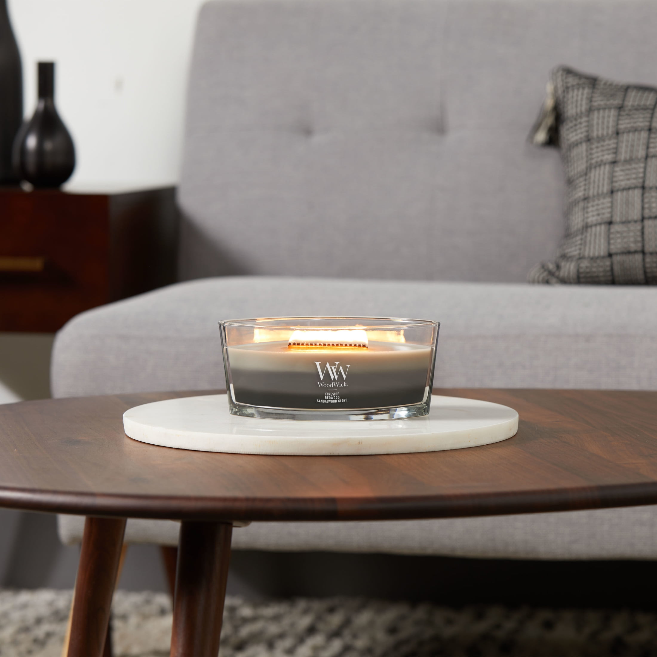 WoodWick® Trilogy Ellipse Candle, Warm Woods, Fireside