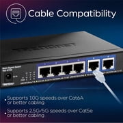 TRENDnet TEG-S762 6-Port Multi-Gig Network Switch with 2.5 G and 10 G for RJ45 Ports, Black