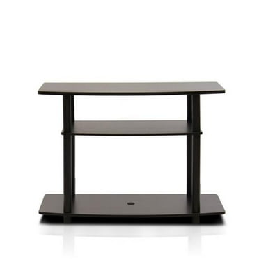 Turn-N-Tube No Tools 3-Tier TV Stands, Dark Brown & Black - 23.3 x 31.5 x 15.8 in.