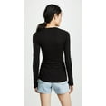 thumbnail image 6 of Splendid Women's 1X1 Rib Long-Sleeve Crew T-Shirt Top, Black, XX-Large, 6 of 10
