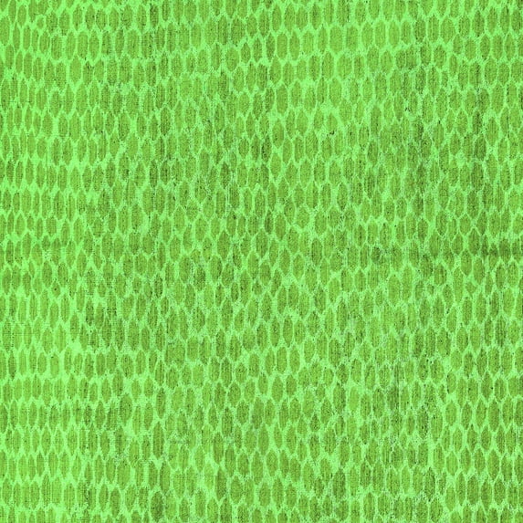 Ahgly Company Indoor Square Abstract Green Modern Area Rugs, 5' Square
