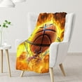 thumbnail image 3 of Basketball Throw Blanket - 30" x 40" Inches Warm Soft Blanket for Lap, Couch, Office - Plush Basketball Blankets for Basketball Lovers, 3 of 6
