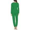 thumbnail image 4 of Renewold Women's Long Sleeve Pajama Set Size XS Family Matching Pajamas Christmas Elf Sleepwear Casual Lounge Wear with Pockets 2pcs Green Winter Home Wear, 4 of 5