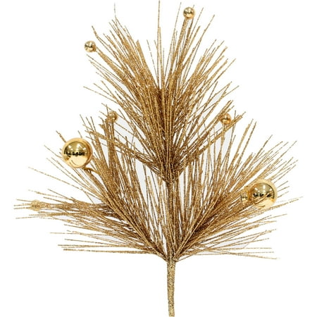 holiday time christmas ornaments gold sprig pick 9 quot set holiday time christmas ornaments gold sprig pick 9 quot set
