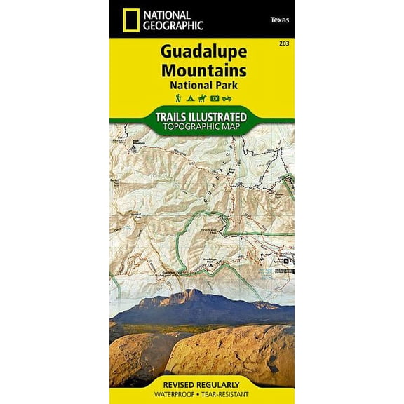 National Geographic Trails Illustrated M Guadalupe Mountains National Park Map, Book 203, (Paperback)