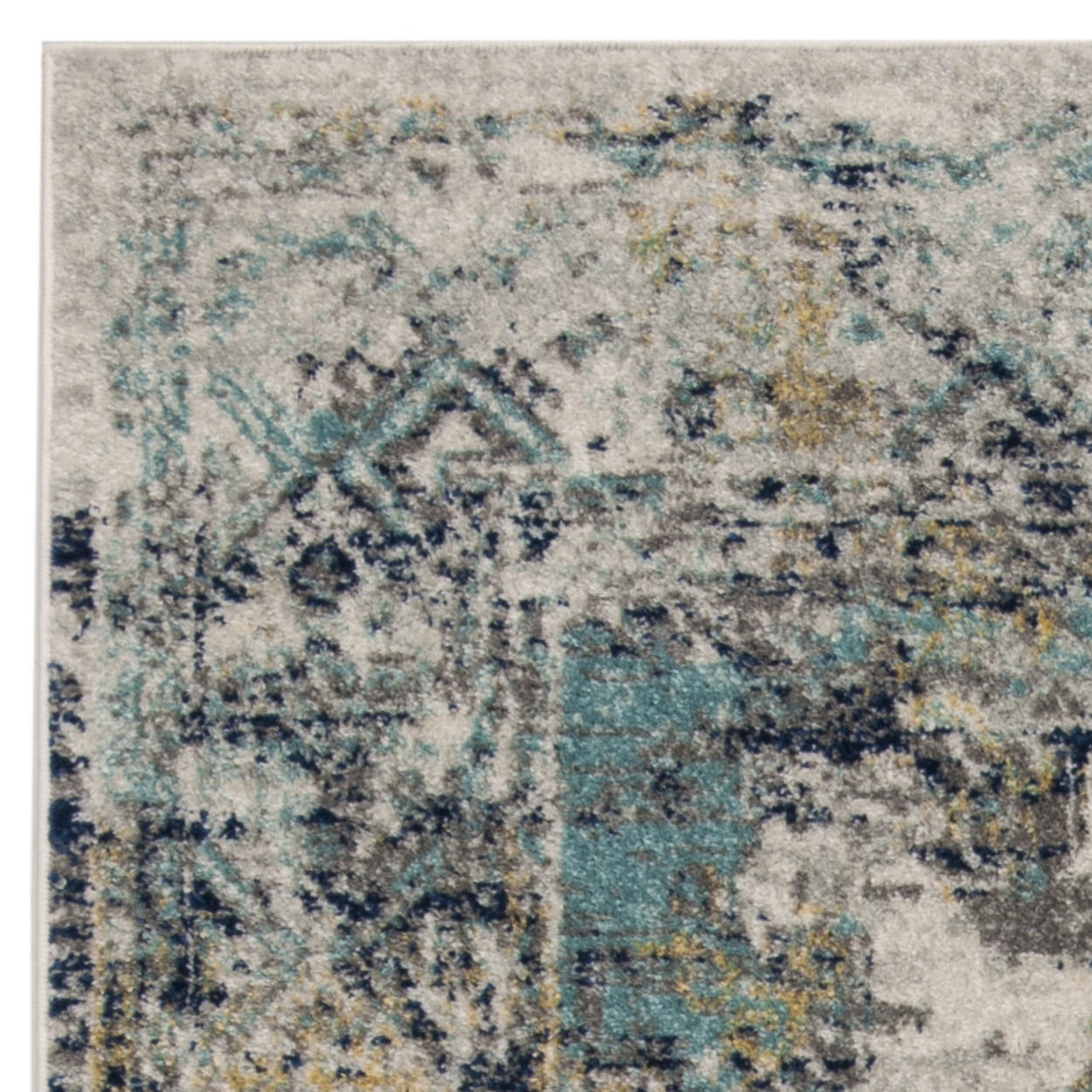 SAFAVIEH Madison Emil Overdyed Medallion Area Rug, Light Grey/Blue, 5'3" x 7'6"