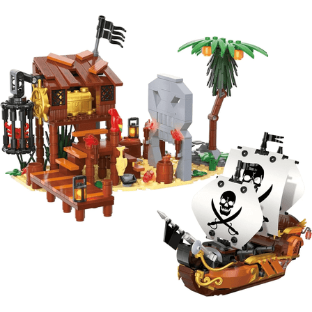 Remocguys Pirate Ship Building Blocks Set Not Compatible with Lego Ship Architecture Toy Gift for Boys Christmas 726PCS