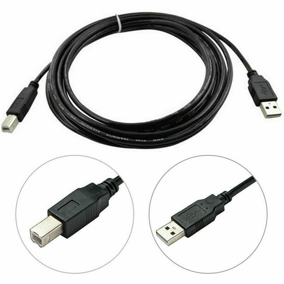 Printer Cable USB 2.0 A to B A Male to B Male Compatible with HP Cannon Epson Dell Brother