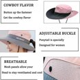 thumbnail image 5 of Womens UV Protection Wide Brim Sun Hats, Bucket Hat Wide Brim Quick Drying Breathable Packable Foldable Sunshade Sun Ponytail Cap, Pink, 5 of 5