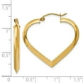 thumbnail image 2 of 14k Yellow Gold Polished Heart Hoop Earrings - 2.4 Grams - Measures 28x3mm Wide, 2 of 2
