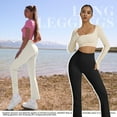 thumbnail image 4 of OQQ Women's 2 piece Yoga pants ribbed seamless sports high-waisted flare leggings., 4 of 7