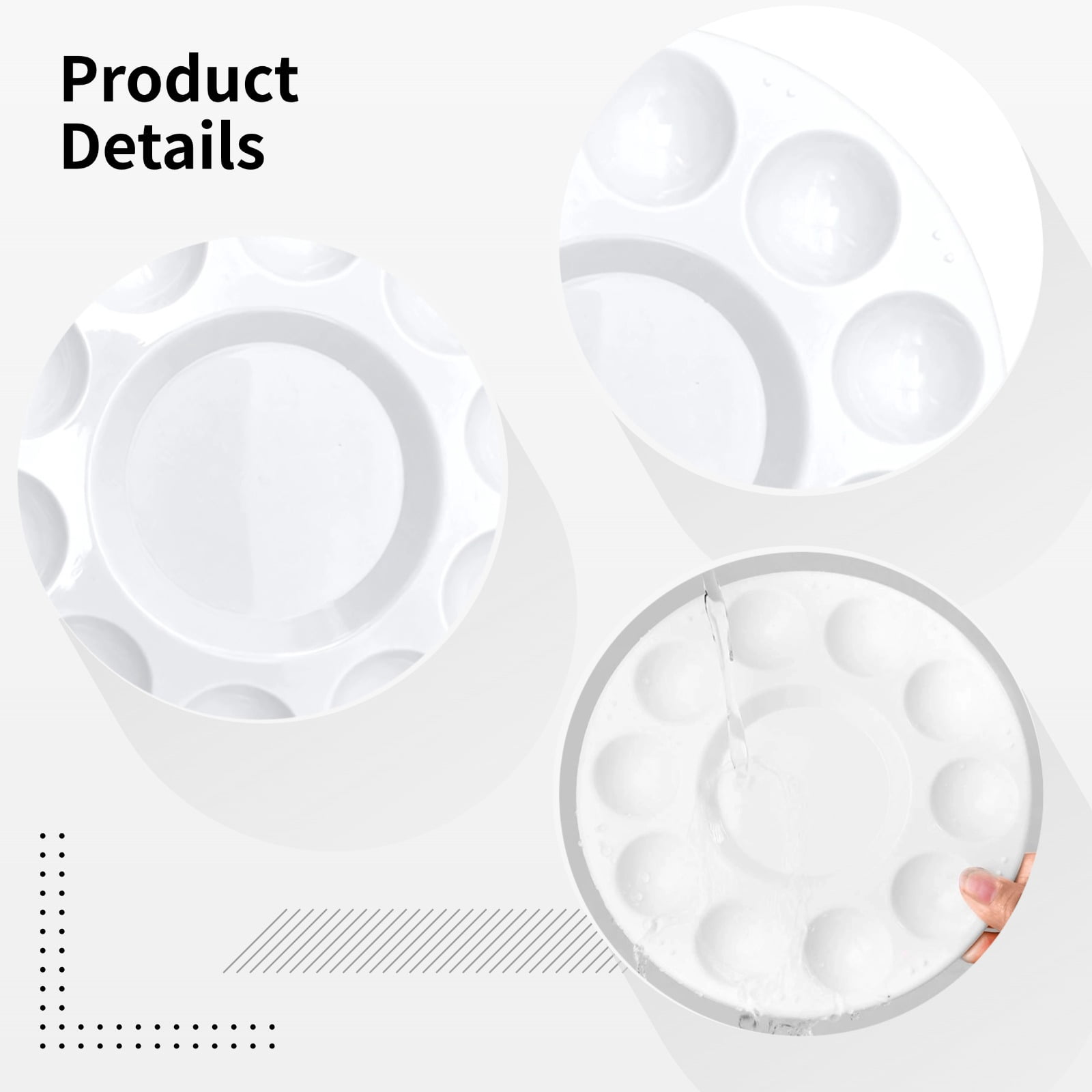72 Pcs Paint Tray Palettes, 10-well Round Plastic Paint Palettes, 6.3" Acrylic Paint Palettes for Artists, Quality PP Plastic, Easy to Clean, Ideal for Painting, Mixing, and Art Projects