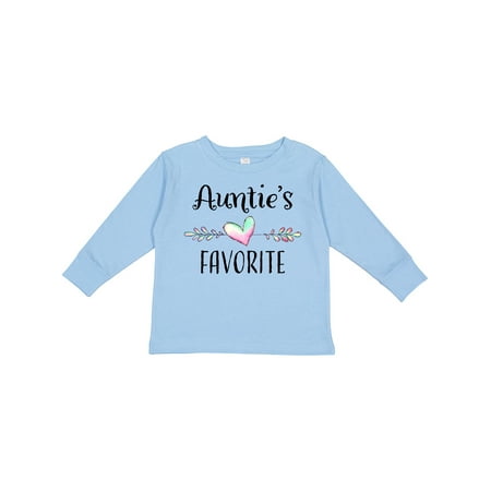 

Inktastic Aunties Favorite- Heart Grandchild Boys or Girls Long Sleeve Toddler T-Shirt