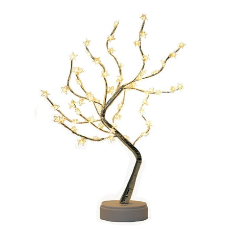 

Home Decor Living Room Decor Lights Tabletop Bonsai Tree Light with 60 LED Lights Artificial Tree Lamp Battery/USB Operated for Bedroom Desktop Christmas Party Indoor Decor Lights (Warm White)