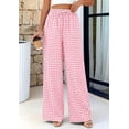 thumbnail image 3 of PRETTYGARDEN Women's Wide Leg Gingham Lounge Pants Summer Casual Plaid Trousers Spring Y2K Clothes Comfy Bottoms, 3 of 10