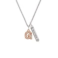 thumbnail image 2 of Delight Jewelry Rose Goldtone Crystal Initial - G - Silvertone Mother Daughter Bar Charm Necklace, 23", 2 of 4