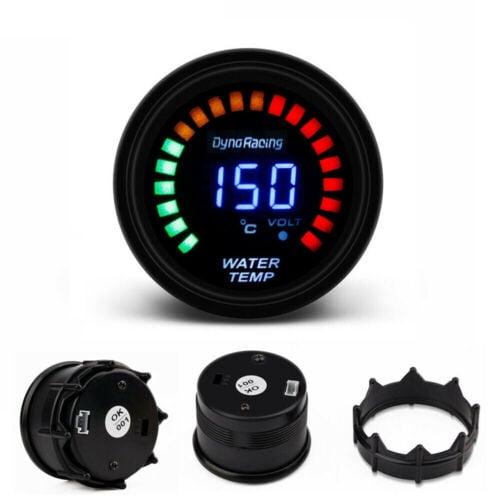 2'' 52mm Water Temperature Gauge Digital Analog LED Electronic Temp Meter 1/8NPT