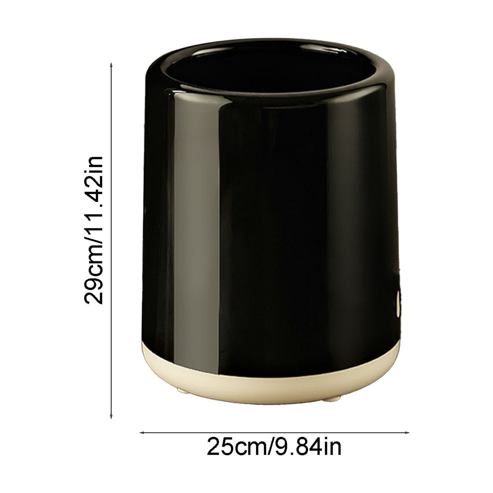 dajkiuy Small Trash Can Wastebasket Garbage Can Container Bins for Bathrooms, Laundry Room, Kitchens, Offices, Kids Rooms, Dorms (Black，Rotundity)