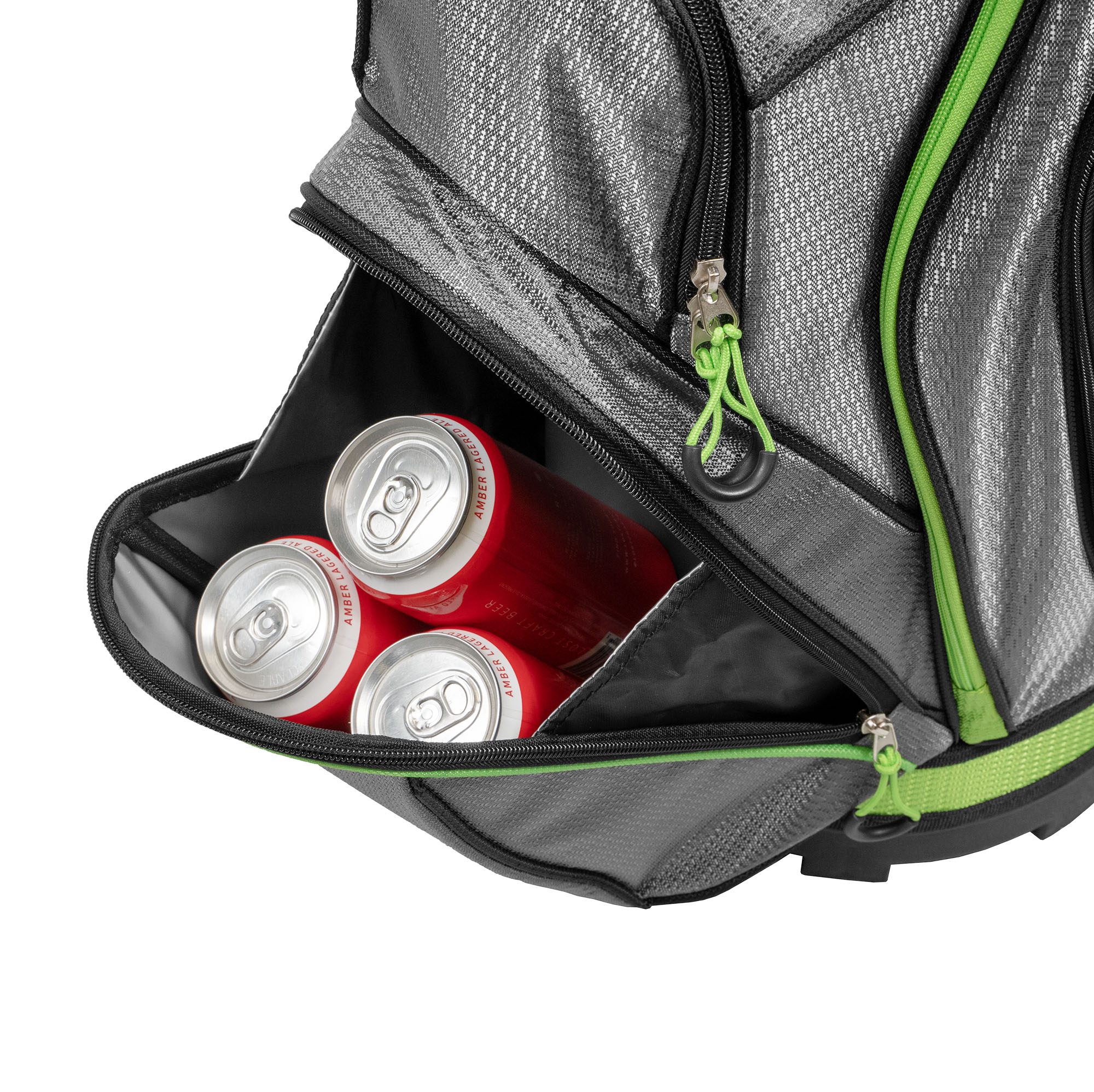 Axglo A211 Lightweight Golf Cart Bag | 15 Full-Length Dividers with Putter Well - Green/Silver