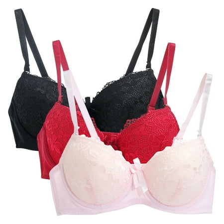 Hipattires Minimizer Bra Plus Size Push up Bra Comfort Bras for Women Brassiere Ladies Convertible Pink 3 Pack Bra