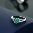 thumbnail image 4 of Gem Stone King 925 Sterling Silver Green Malachite and White Moissanite 3 Stone Engagement Ring for Women | 2.08 Cttw | Oval 8X6MM | Round 2MM | Gemstone Birthstone | Size 6, 4 of 4
