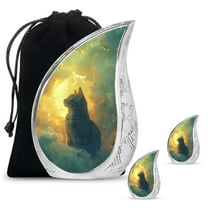 SUBSH Whiskers Amidst Flames - Urns For Human Ashes Adult Male Dad - Small Burial Urns For Adult Human Ashes - Small Urns For Ashes Adult Female - Combo 1 Large & 2 Small