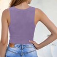 thumbnail image 4 of Ribbed Tank Top for Women Sleeveless V Neck Fitted Basic Top Soft Stretch Casual Slim Fit Solid Color Summer Layering Shirt for Daily Wear Gym Workout,Purple XL, 4 of 6