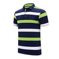 thumbnail image 2 of ZUKMRJPC Men's Striped Golf Shirts Classic 3 Buttons Collar Casual Summer Basic Tops Regular Fit Soft Comfortable Business Work Tops, 2 of 3