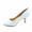 White, variant on Carlos-s Women's Patent Glitter Round Toe Low Heel Pump Dress Shoes