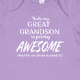 thumbnail image 4 of Inktastic Yeah My Great Grandson is Pretty Awesome Boys or Girls Baby Bodysuit, 4 of 5