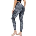 thumbnail image 4 of QAFOPEH Women Tie-Dyed High Waisted Yoga Pants Stretchy Solid Legging, 4 of 5