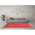 thumbnail image 3 of Ahgly Company Machine Washable Indoor Round Abstract Red Modern Area Rugs, 8' Round, 3 of 4