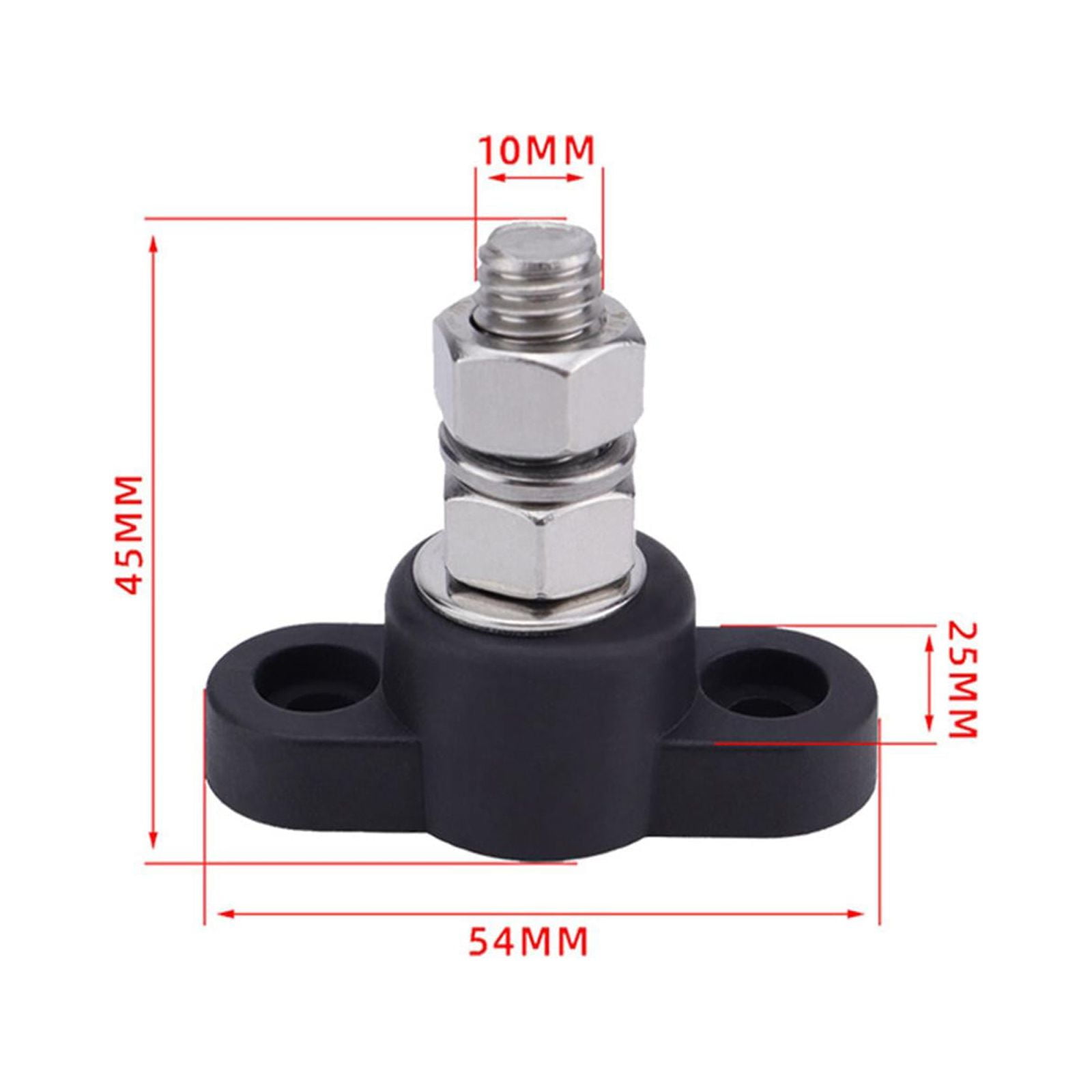 JISADER 5xM10 Terminal Block Power Distribution Block for Auto Truck RV Boat Black