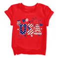 thumbnail image 2 of EnJoCho Boys Girls 4th of July Shirt Cotton Kid Red White and Blue USA American Flag Shirts Comfortable Patriotic Top Printed T-Shirt 4th of July Kids Star Print T-Shirt, 2 of 8