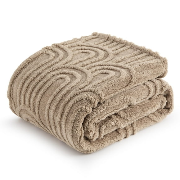 Manta de cama marrón supersuave y acogedora para mujer