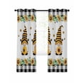 thumbnail image 7 of Spring Bee Gnomes Blackout Curtains for Bedroom/Living Room, Sunflowers Black Checkered Thermal Insulated Kitchen Drapes with Grommets, Light Blocking Window Treatment, 2 Panels 52" x 63", 7 of 7