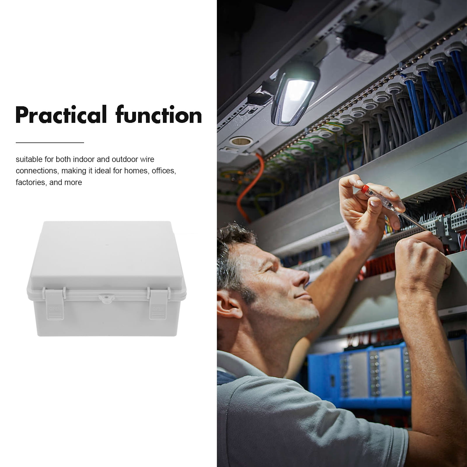 2 Pcs Waterproof Junction Box Cable Junction Case Water Proof Shell Waterproof Electrical Boxes Abs 22.00X17.00X11.00CM