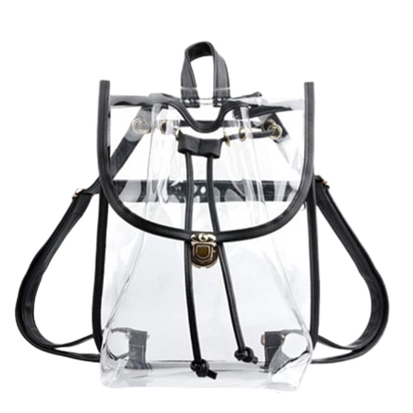 Heavy Duty Clear Backpack Stadium Security Approved Mini Gym Drawstring Bag