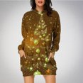 thumbnail image 1 of TIMIFIS Robe Chandail à Capuche Imprimé de Noël Laid pour Femmes Robe Midi Ample à Manches Longues avec Poche Cadeaux de Noël pour Femmes, 1 of 4